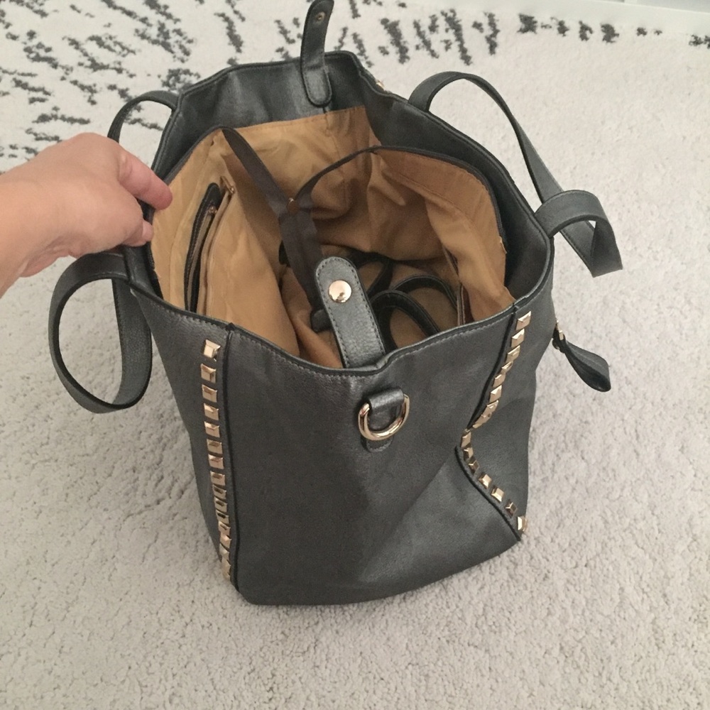 Pewter bag with gold studs - Picture 6 of 8